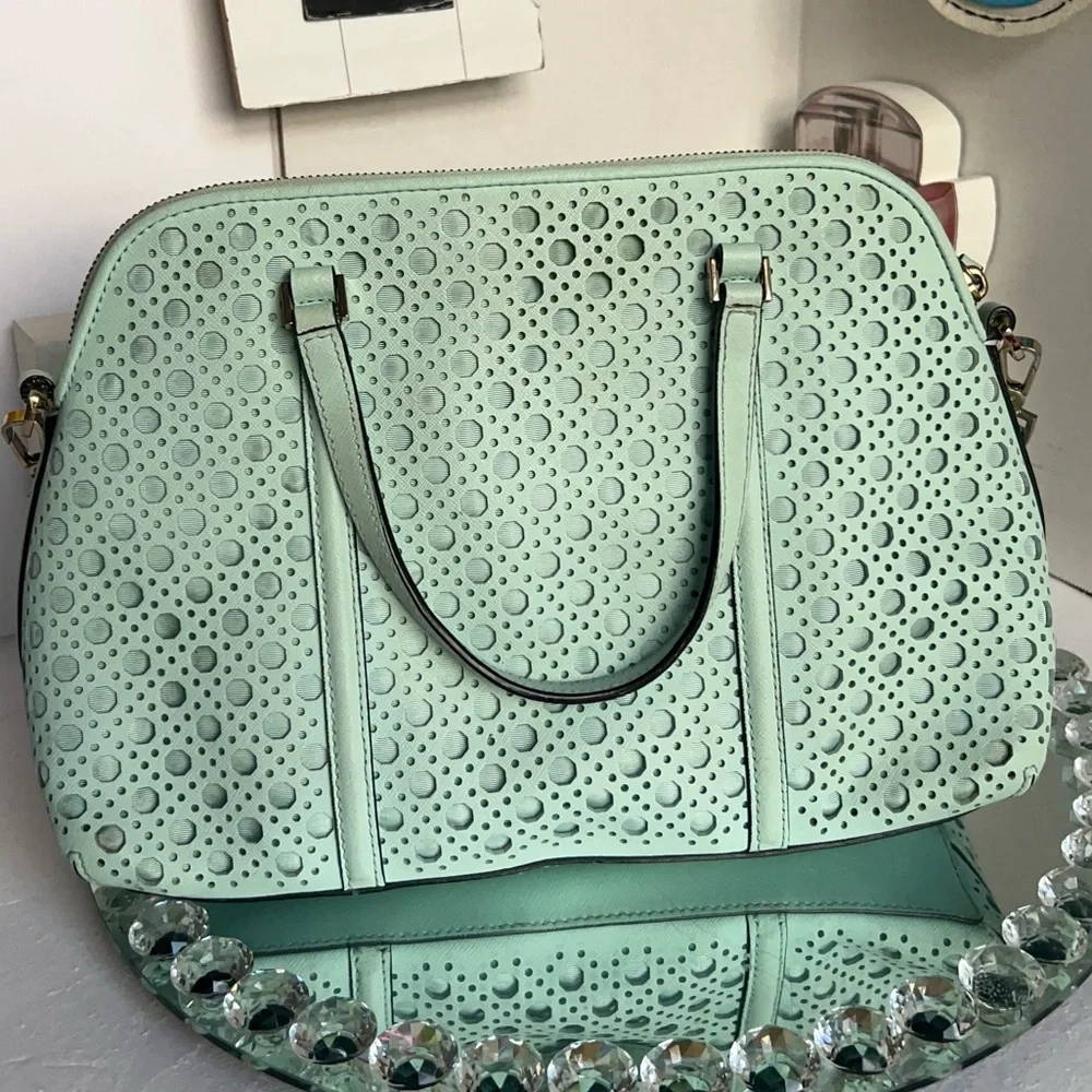 Kate Spade Newbury Lane Caning Small Rachelle satchel in Grace Blu